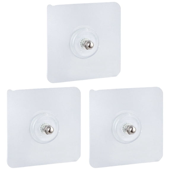 No-Drill Adhesive Wall Hooks, Waterproof Rustproof Hangers, Nail Free Picture Hooks, Self-Stick Wall Hangers for Kitchen Bathroom Home Office Item Hanging 2.36x2.36 inch,3 Pcs