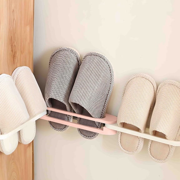 No Drill Bathroom Slipper Rack Wall Mounted Foldable 3-in-1 Shoe Rack for Door Shower Dorm Holds 3 Pairs 30cm