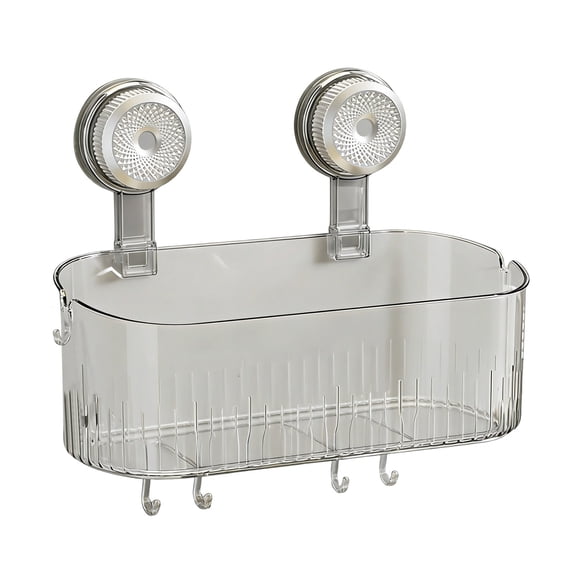 No-Drill Bathroom Suction Storage Box,2026 New Corrugated Suction Cup Storage Holder Corrugated Suction Cup Storage Holder Removable Hanging Storage Basket For Home
