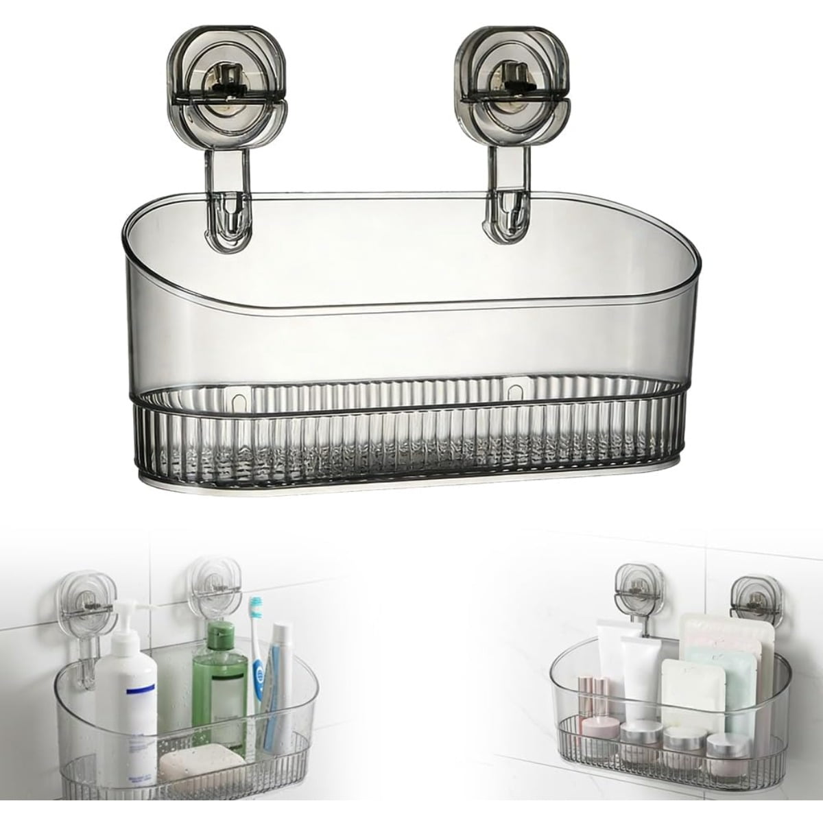 Suction Storage No-Drill Bathroom Suction Storage Box, 2026 New Corrugated Suction Cup ...
