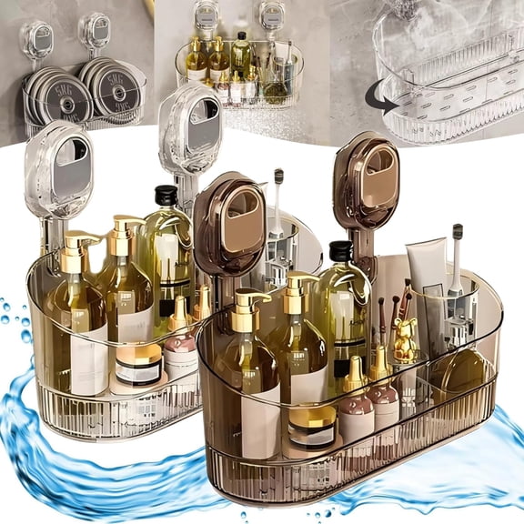 No-Drill Bathroom Suction Storage Box, Corrugated Suction Cup Storage Holder, Corrugated Suction Cup Storage Rack, Powerful Suction Storage Box, Suction Cup Bathroom Storage Rack (2PCS-C)