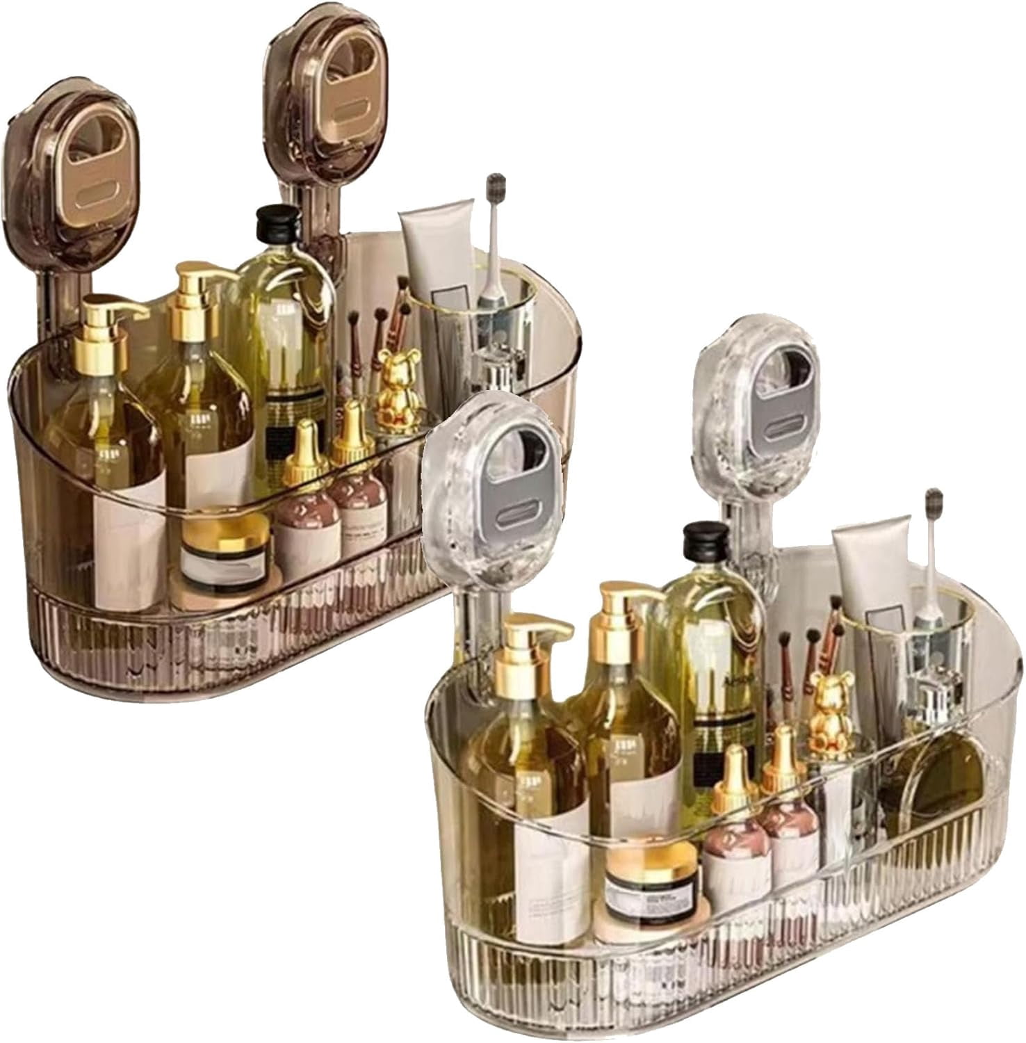 Suction Storage No-Drill Bathroom Suction Storage Box,Corrugated Suction Cup Storage ...