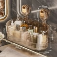 thumbnail image 1 of No-Drill Bathroom Suction Storage Box, Corrugated Powerful Suction Cup Shower Caddy, Waterproof Bathroom Organizer Rack(Clear Brown), 1 of 9