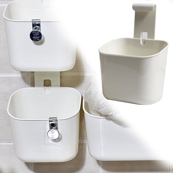 No-Drill Bathroom Suction Storage Box, Corrugated Suction Cup Rack for Shower, Toiletries & Kitchen, Flexible & Powerful Storage Organizer