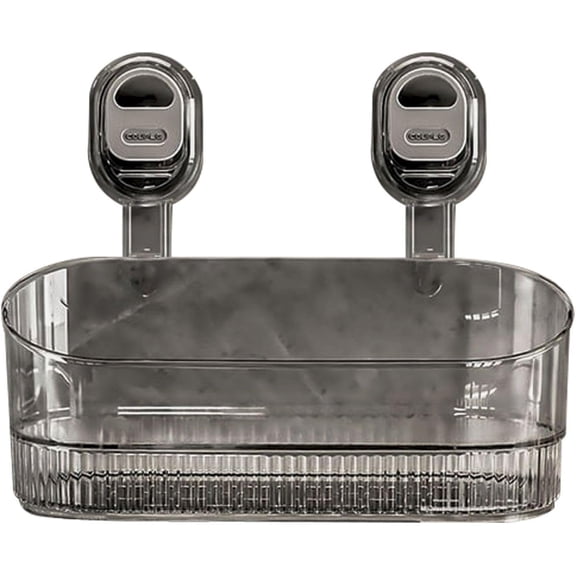 No-Drill Bathroom Suction Storage Box,Corrugated Suction Cup Storage Holder,Powerful Suction Storage Box,Removable Hanging Storage Basket, No Drilling Shelves Caddy, Ripple Acrylic Wall Shelf