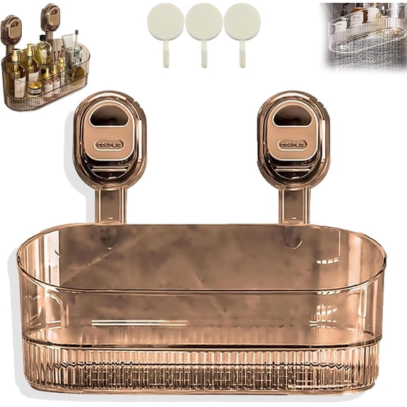 No-Drill Bathroom Suction Storage Box – Heavy Duty & Extra Sturdy, High Capacity with Bottom Drainage, Easy to Remove, Secure Suction That Won’t Fall, Wide Open Design for Convenient Use