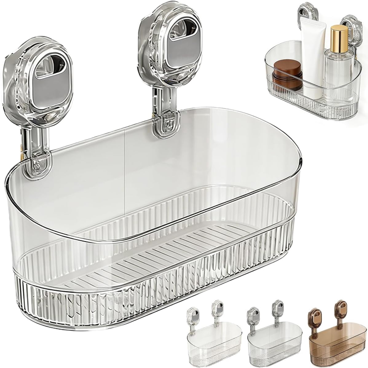 Suction Storage No-Drill Bathroom Suction Storage Box – Large Capacity & Strong Load ...