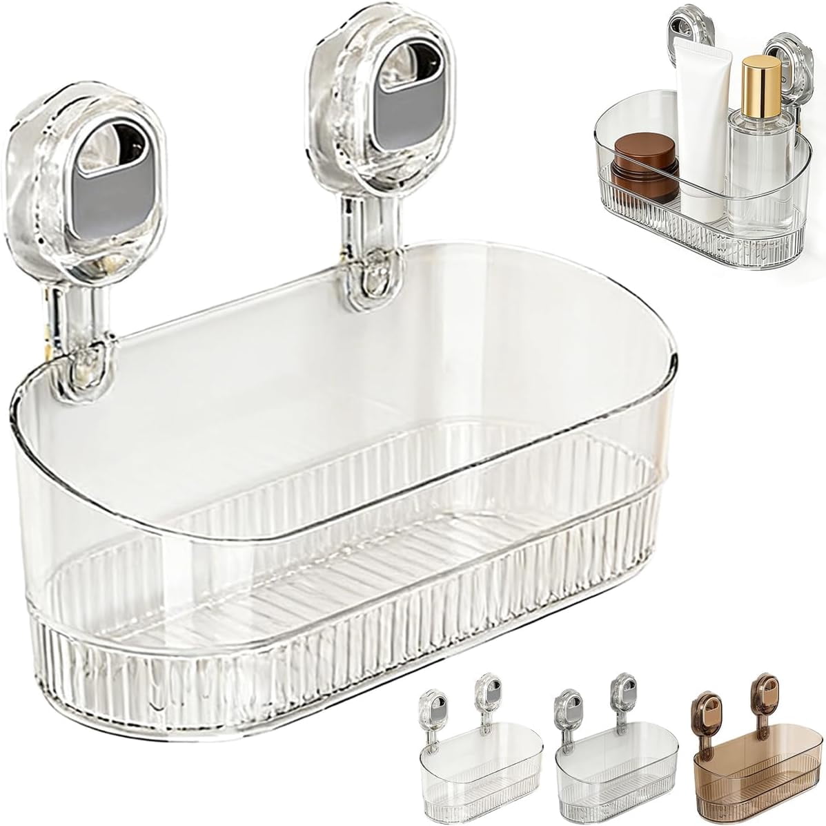 Suction Storage No-Drill Bathroom Suction Storage Box – Large Capacity & Strong Load ...