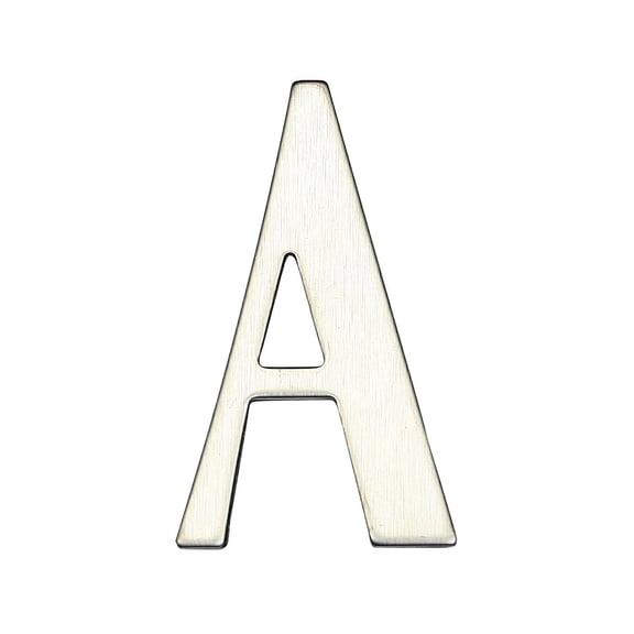 No-Drill Brushed Stainless Steel House Letter "A" - Adhesive Mount, Modern Door Sign