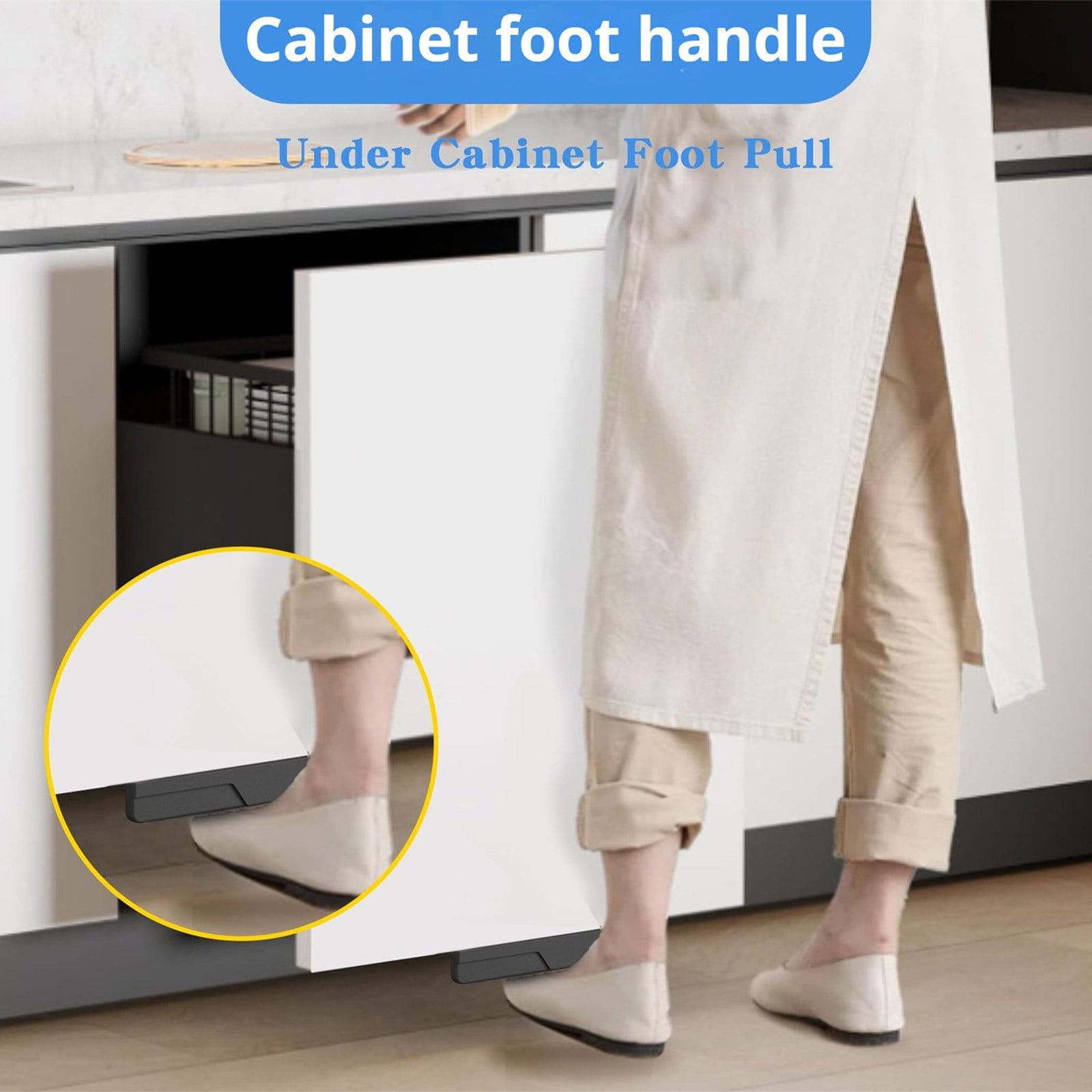 No-Drill Cabinet Foot Handles | Silicone Adhesive Drawer Pulls ...
