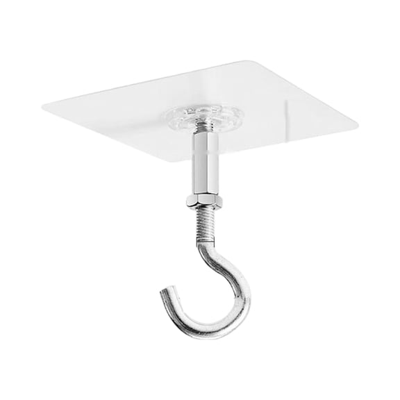 No-Drill Ceiling Hooks for Hanging Lamps & Clothes – Heavy Duty Adhesive Hook for Balcony or Mosquito Net, Style A