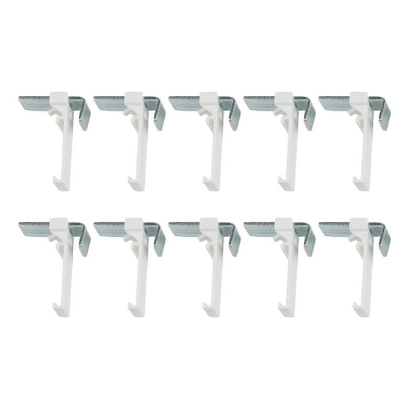No-Drill Clamp Brackets for Double Roller Blinds,10 Pack Metal & Plastic Window Shade Mounting Hardware for PVC Windows