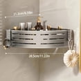 thumbnail image 1 of No-Drill Corner Shower Organizer with Hooks | Rust-Proof Aluminum Shower Rack | Self-Adhesive Wall-Mounted Shelf | Versatile Storage for Bathroom & Kitchen, 1 of 10