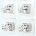 No Drill Curtain Rod Bracket, Self Adhesive Curtain Rods Holders, 4