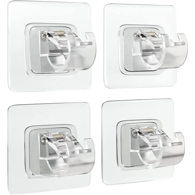 No Drill Curtain Rod Bracket Self Adhesive Curtain Rods Holders 4