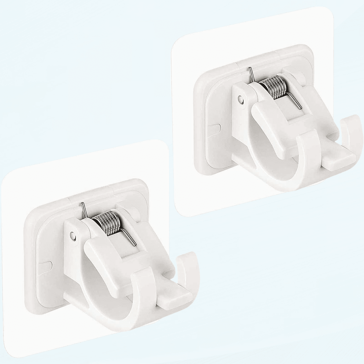 No Drill Curtain Rod Brackets, 2 Pack Self Adhesive Adjustable Curtain Hangers