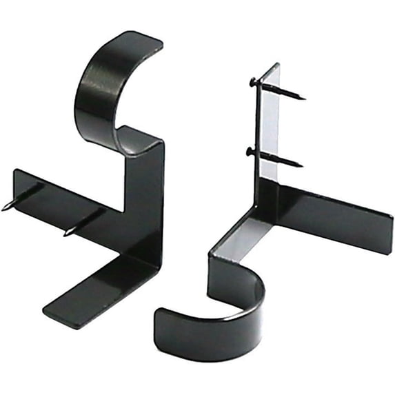 No Drill Curtain Rod Brackets, Curtain Rod Holders No Drilling,Easy Install Friendly Nailless Quick Hang Tap in Curtain Rod Hooks, 2 Pack
