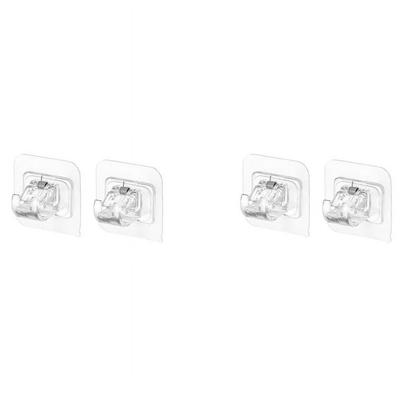 No Drill Curtain Rod Brackets Set, 4-Piece Adjustable Adhesive Curtain Rod Holders