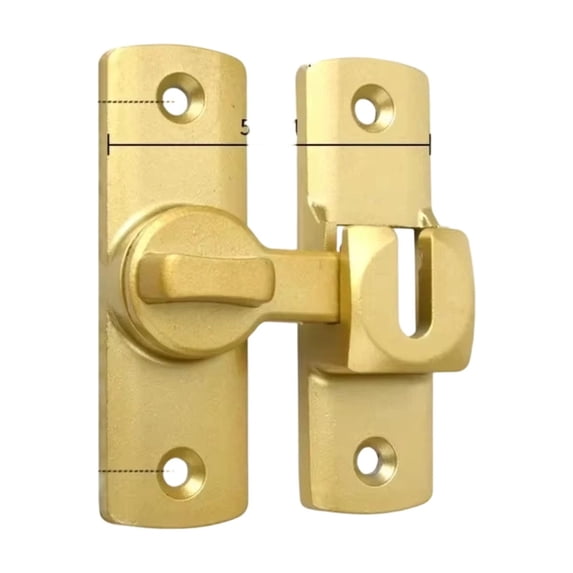 No-Drill Door Lock, 180 Degree Flip Barn Door Latch for Sliding Doors, Privacy Security Gate Lock for Cabinet Window Bathroom Garden, Gold