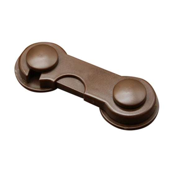 No Drill Door Lock, Door Safety Lock, 4X1 In, Smooth Plastic, Pinch Guarding, Child Proofing, Home Renovation, Chocolate Brown, 1 Pc