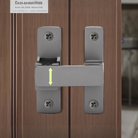 No Drill Door Lock Latch Gray Slide Bolt Lock for Bedroom Door Interior Bathroom Security Home Door Lock
