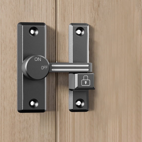 No-Drill Door Lock, Sliding Gate Lock, Push-Pull Door Fastener, Adjustable Cabinet Lock, Easy-Install Door Stopper, Alloy Material, for Home Security, 1-Pack