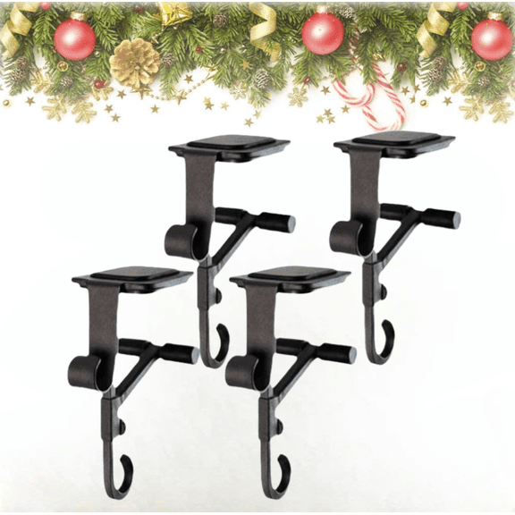 No-Drill Fireplace Stocking and Garland Hanger for Mantel 2-in-1 Adjustable Heavy Duty Christmas Hooks, Tool-Free Clip-On Design Holds Stockings Garland Securely for Indoor Outdoor Decor