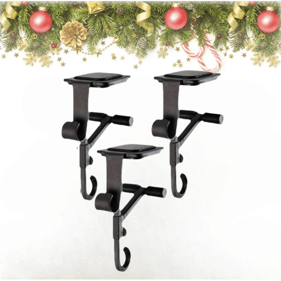 No-Drill Fireplace Stocking and Garland Hanger for Mantel 2-in-1 Adjustable Heavy Duty Christmas Hooks, Tool-Free Clip-On Design Holds Stockings Garland Securely for Indoor Outdoor Decor