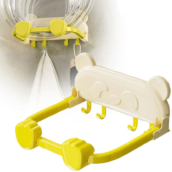 No-Drill Foldable Multi-Functional Hook Storage Rack, Yellow, 24*22 Mm