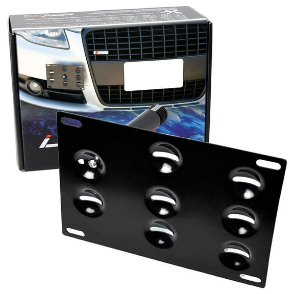 No Drill Front Bumper Tow Hook License Plate Mounting Bracket Adapter Kit For 01-08 Audi A4 S4 RS4, 05-11 Audi A6 S6