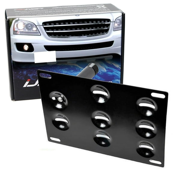 No Drill Front Bumper Tow Hook License Plate Mounting Bracket Adapter Kit For 2006-11 Mercedes W164 M-Class ML320 ML350 ML500 ML550 ML63