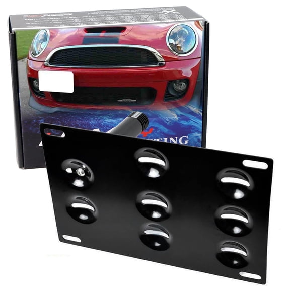 No Drill Front Bumper Tow Hook License Plate Mounting Bracket Adapter Kit For 2010-16 Mini Cooper R60 Countryman