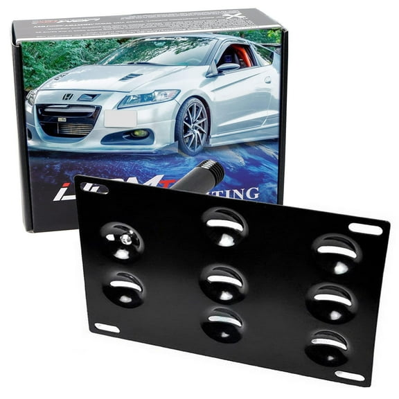 No Drill Front Bumper Tow Hook License Plate Mounting Bracket Adapter Kit For 2011-2022 Honda CR-Z, 2010-2022 Gen2 Honda FIT, Insight