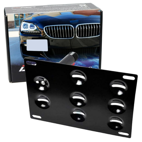 No Drill Front Bumper Tow Hook License Plate Mounting Bracket Adapter Kit For 2011-up BMW F12 F13 F06 640i 650i or 6 Series Gran Coupe