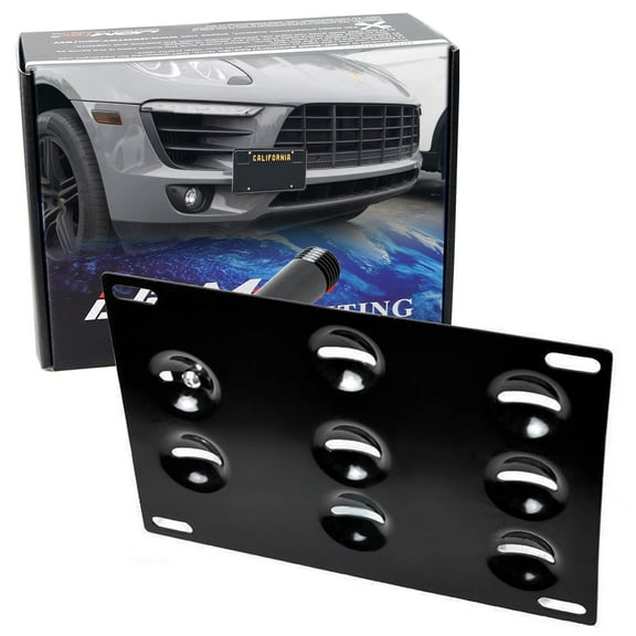 No Drill Front Bumper Tow Hook License Plate Mounting Bracket Adapter Kit For 2014-2022 Porsche Macan, 2016-up Audi Q7