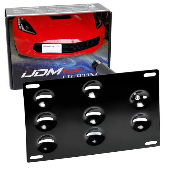 No Drill Front Bumper Tow Hook License Plate Mounting Bracket Adapter Kit For 2015-2019 C7 Chevrolet Corvette Z06 Z51 Grand Sport and ZR1 Trims