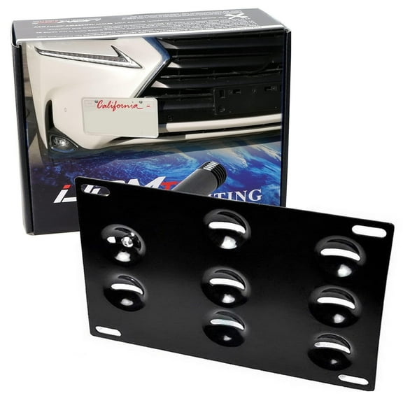 No Drill Front Bumper Tow Hook License Plate Mounting Bracket Adapter Kit For Lexus 2015-21 NX200t NX300 NX300h, 2019-up UX200 UX250h