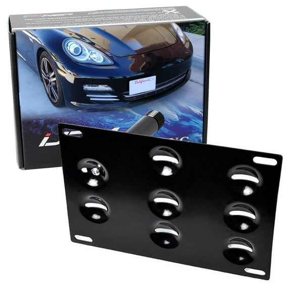 No Drill Front Bumper Tow Hook License Plate Mounting Bracket Adapter Kit For Porsche Panamera 2010-16, 2014-up Carrera 911 991