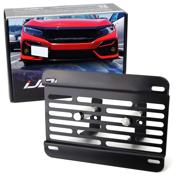 No Drill Front Grille Mesh Mount License Plate Relocator Kit For 2017-2019 Honda Civic Si or Type-R Touring Hatchback