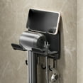 thumbnail image 1 of No Drill Hair Dryer Wall Mount, Multifunctional Bathroom Organizer with Hook and Phone Holder, Space Saving Thickened Holder, 1 of 6