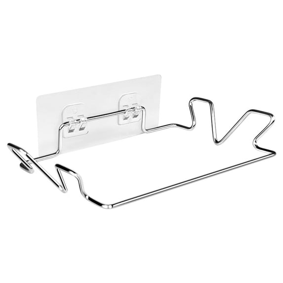 No-Drill Kitchen Garbage Bag Holder with Adhesive Hooks, Wall-Mounted Plastic Bag Storage Rack for Cabinet Door, Includes Disposable Bags C#372 A