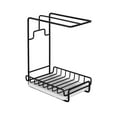 thumbnail image 1 of No-Drill Kitchen Sponge & Dishcloth Drying Rack, Wall Mounted Iron Organizer with Drip Tray for Towels, Utensils, Countertop Storage, 1 of 6