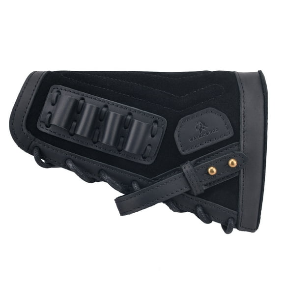 No Drill Leather Rifle Ammo Holder Shell Carrier Cover on Buttstock .308 .30/06 .270 .45/70 410ga .22-250 Left Handed