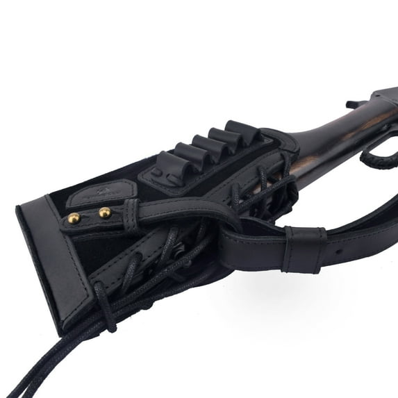 No Drill Leather Rifle Cartridge Holder Shell Carrier Cover On Buttstock .357 .30/30 .38 .35