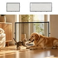 thumbnail image 1 of No Drill Mesh Pet Gate for Doorways and Stairs, Adjustable Indoor Dog and Cat Safety Barrier with Bottom Hooks and Built In Pet Door, 1 of 8