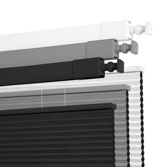 No Drill No Tools Cellular Shades Cordless Top Down Bottom Up Honeycomb Blinds Blackout Window Blinds Easy to Install, Blackout-Black, 22.5"W x 64"H