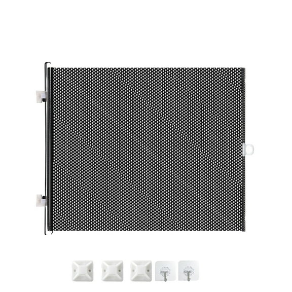 No-Drill PVC Pet Barrier Jump-Proof Expandable Fence 49.21 Inch Height Cat Dog Containment System Double-Row Snap Lock Transparent Partition Doorway Gate(L)