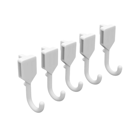 No-Drill Pegboard Hooks 5-Pack Polymer Wall-Mount Storage Hooks for Headphones Stationery Implements in Black or White