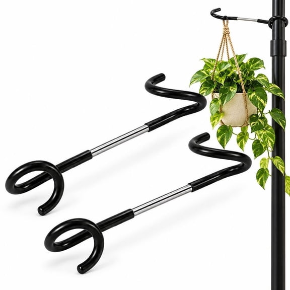 No-Drill Plant Pole Hanging Hook, Rustproof Space-Saving Hook for Indoor and Outdoor Garden Balcony Use