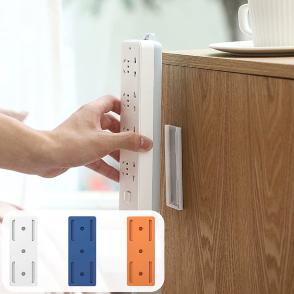 No Drill Power Strip and Router Wall Mount Bracket for Cable Management in Home Office Dorm